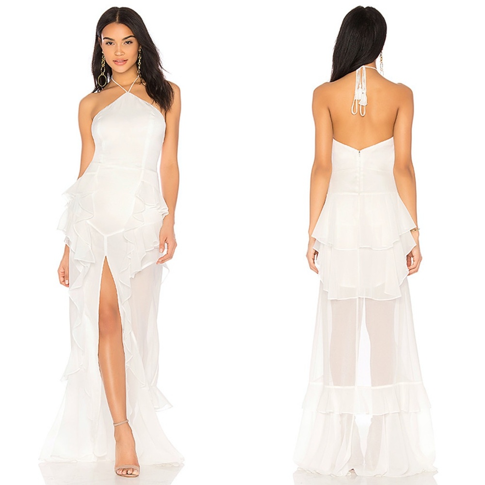 The Jetset Diaries Fara Halter Maxi Dress Ivory